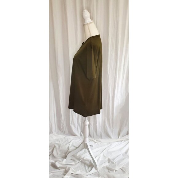 Unbound 100% Merino Wool Womens Large Spruce Slim Crew Neck Tee Shirt Base Layer - Picture 5 of 11